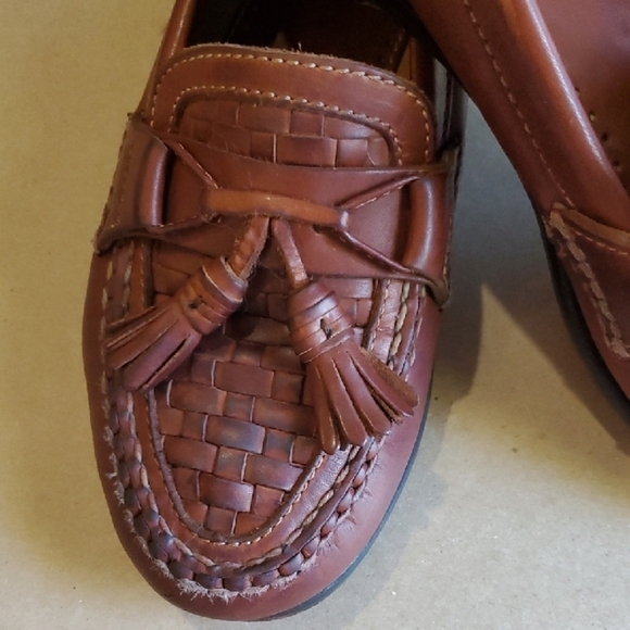Johnston & Murphy Brown Leather Oxfords with Woven Design And Tassels 8.5 W - Picture 4 of 11